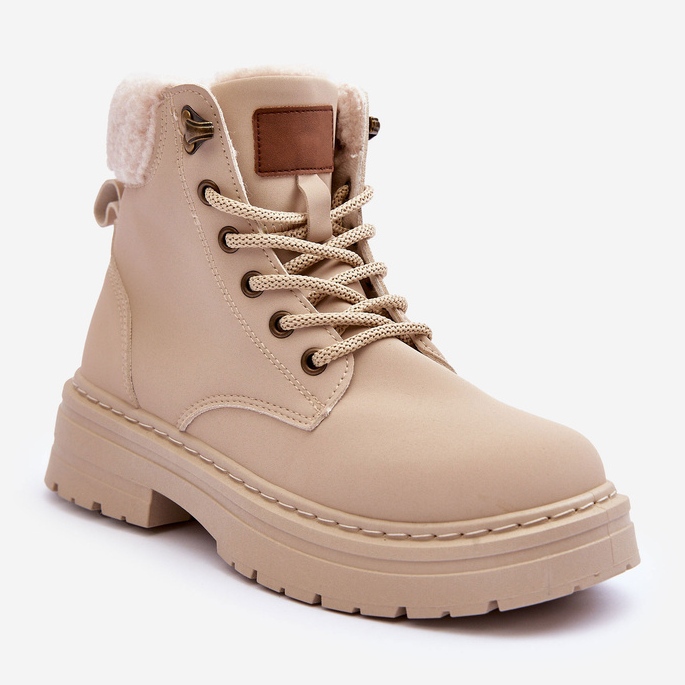 Botas femininas com pele de carneiro Jette bege claro 1 Botas femininas com pele de carneiro Jette bege claro 1
