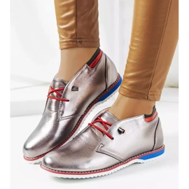 Sapatos femininos prateados da Reyes prata 1