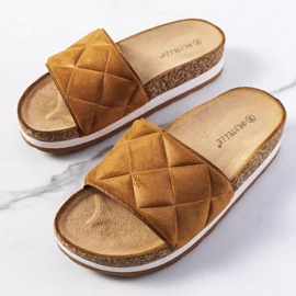 BM Sandálias castanhas com sola de cortiça Galts marrom 1