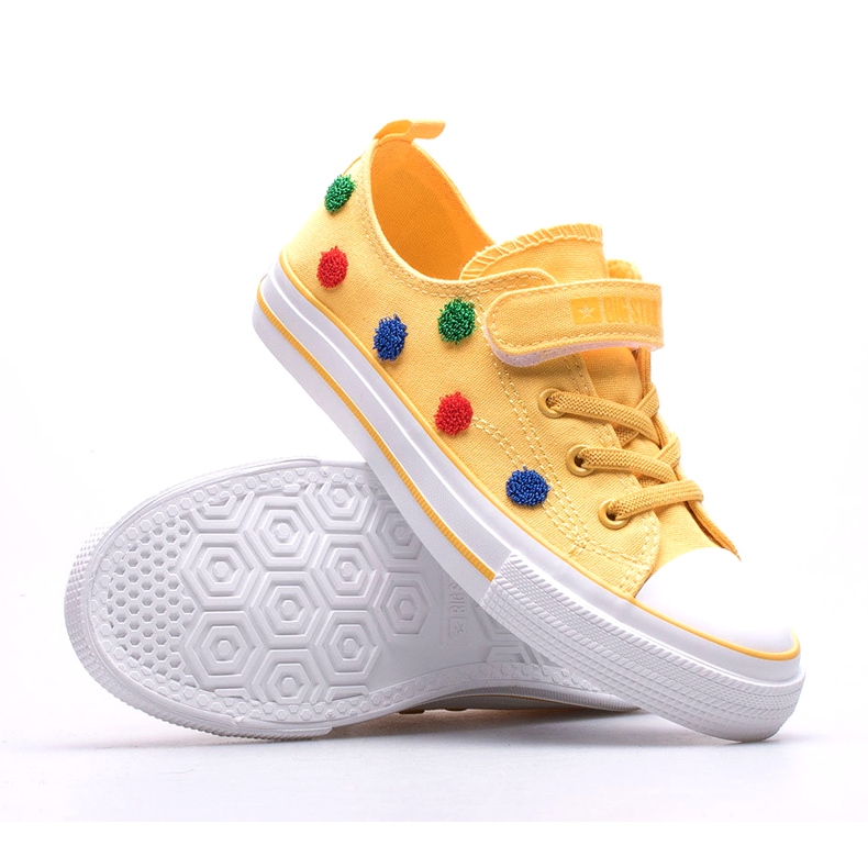Tênis infantil com velcro Big Star JJ374056 amarelo 5