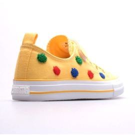 Tênis infantil com velcro Big Star JJ374056 amarelo 2