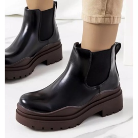Botins pretos numa plataforma Gaffney castanha 2 Botins pretos numa plataforma Gaffney castanha 2