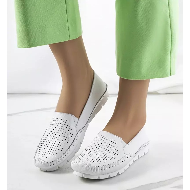 Mocassim de couro branco Juiz 1