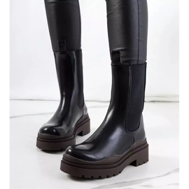 Botas pretas com sola Nester castanha preto 1