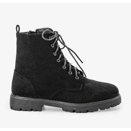 Botas de caminhada pretas amarradas com zircônia cúbica resistente preto 1 Botas de caminhada pretas amarradas com zircônia cúbica resistente preto 1