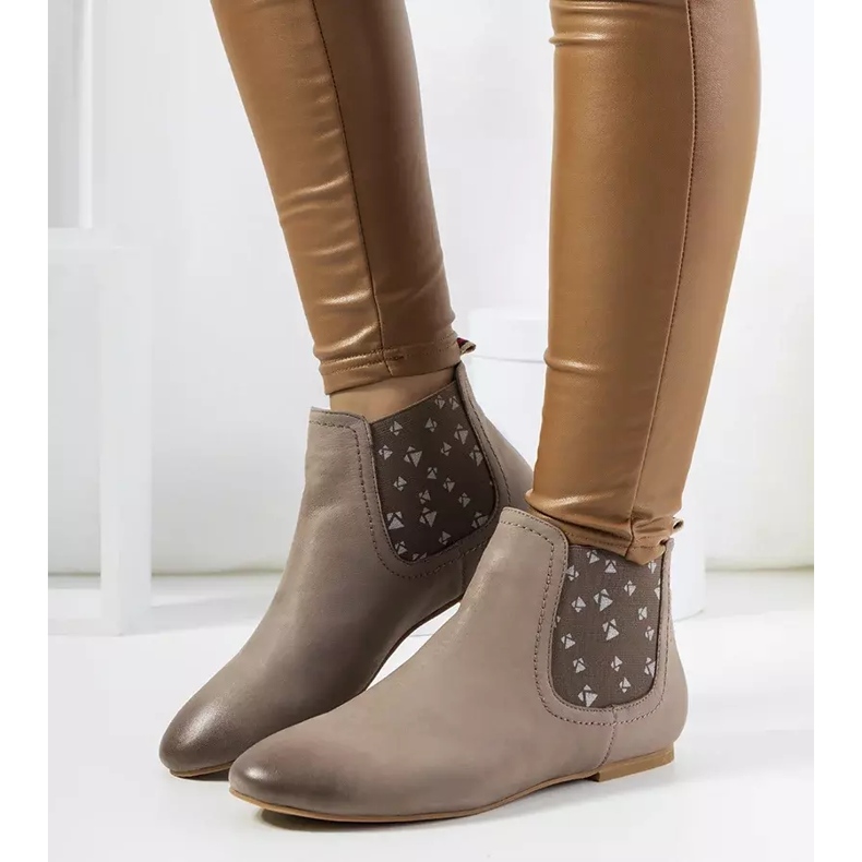 Bota slip-on cinza fosco Lucciano bege 1