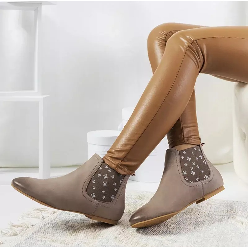 Bota slip-on cinza fosco Lucciano bege 2