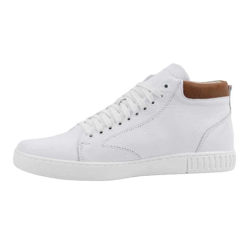 Polbut Sapatos rasteiras em pele de homem 2108sw branco 1
