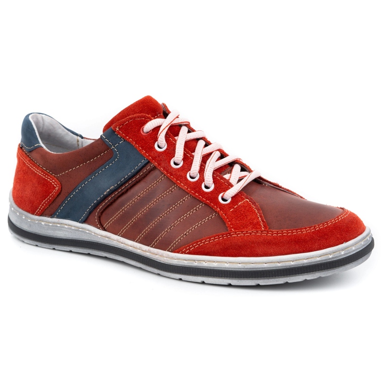 KOMODO Sapatos masculinos de couro polonês 236K vermelho 1