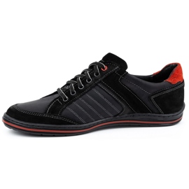 KOMODO Sapatos masculinos de couro polonês 236K pretos 1