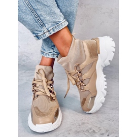 Tênis meia Petra Khaki bege 2