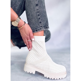 Botas tipo meia com padrão Rueda Beige bege 1