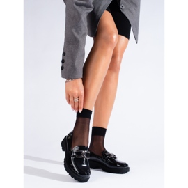 W. Potocki Mocassins femininos lacados Potocki preto 1