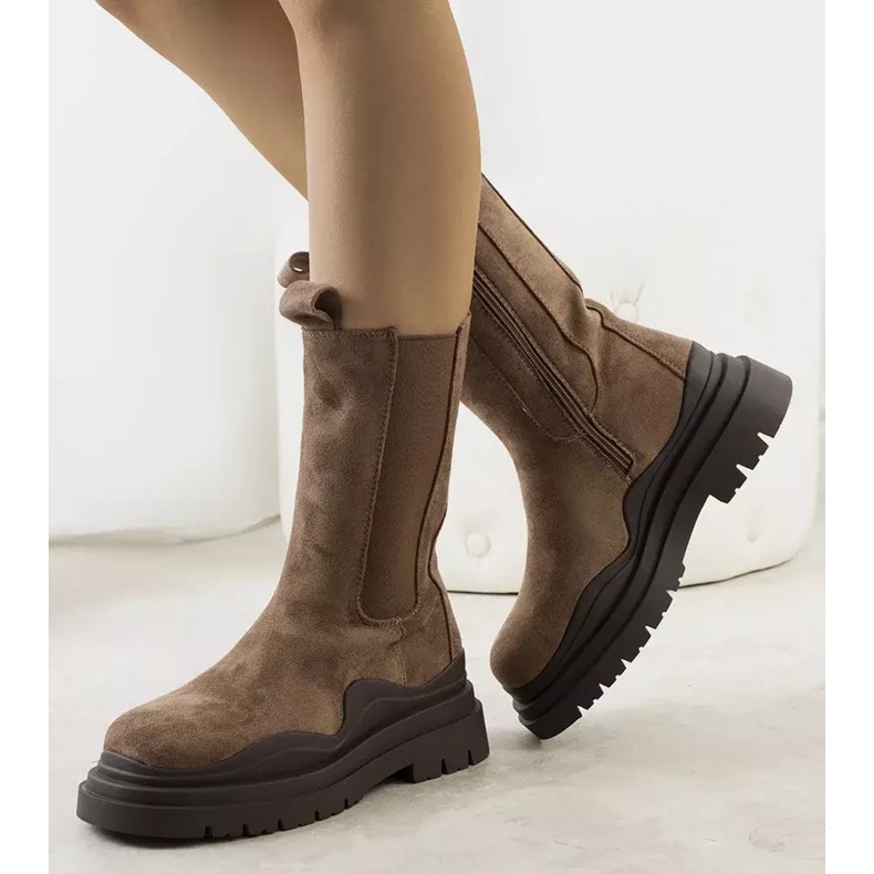 PA1 Bota plataforma marrom Algade 1