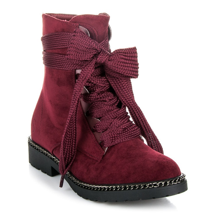 Vices New Collection Botas com atacadores largos clarete vermelho 1