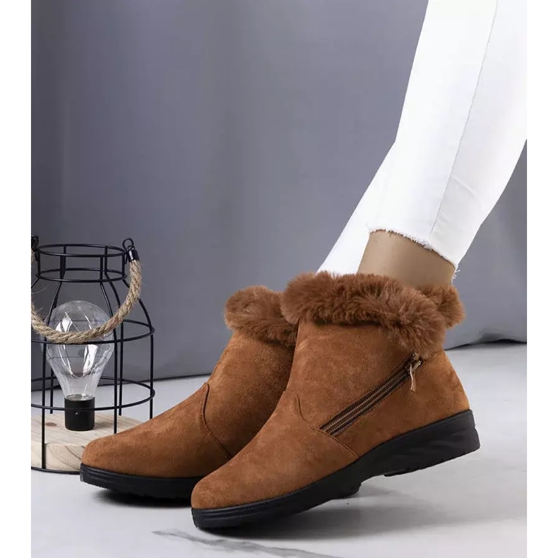 BM Botas de neve castanhas e isolantes com pelo de Crina marrom 2