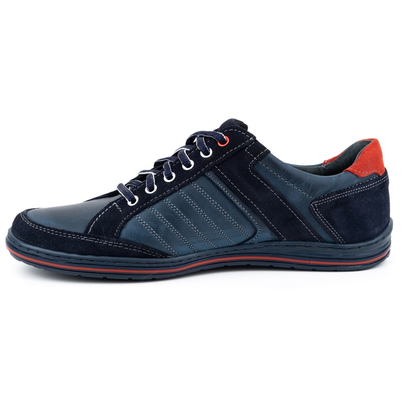 KOMODO Sapatos masculinos de couro polonês 236K azul 1