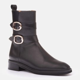 Marco Shoes Botas com fivela dourada preto 1