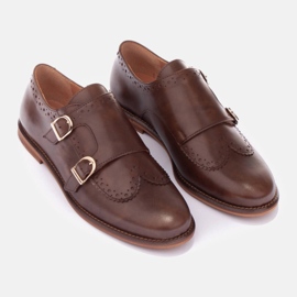Marco Shoes Monges de couro genuíno marrom 1