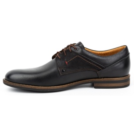 Kampol Sapatos masculinos casuais elegantes de couro 333KAM preto 1