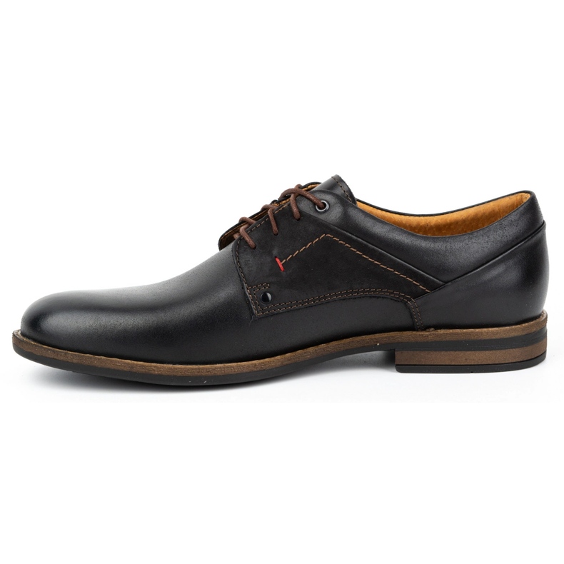 Kampol Sapatos masculinos casuais elegantes de couro 333KAM preto 1