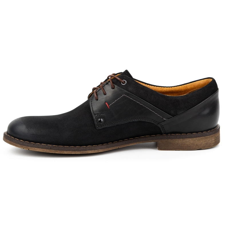 Kampol Sapatos masculinos casuais elegantes nobuck 333KAM pretos 1