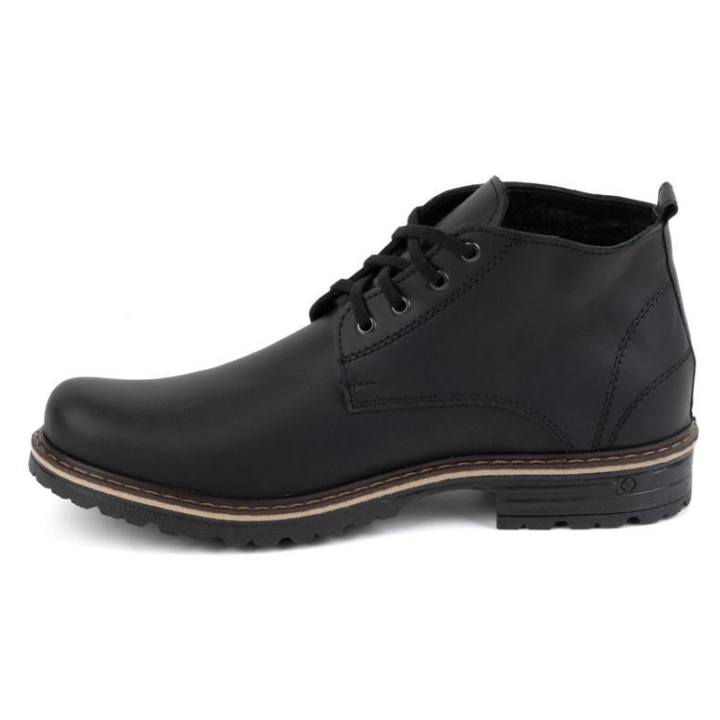 Polbut Botins masculinos de couro 2119 pretos 1
