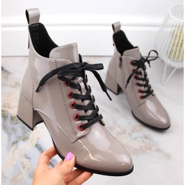 Botas femininas taupe lacadas D&amp;A S.Barski Premium Collection MR870-66 bege 1