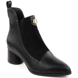 Botas femininas pretas de salto alto D&amp;A S.Barski Premium Collection MR870-96 preto 1