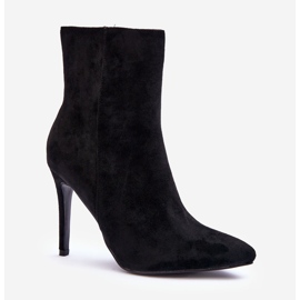 FB2 Botas de salto alto em camurça preta Eberpia preto 1