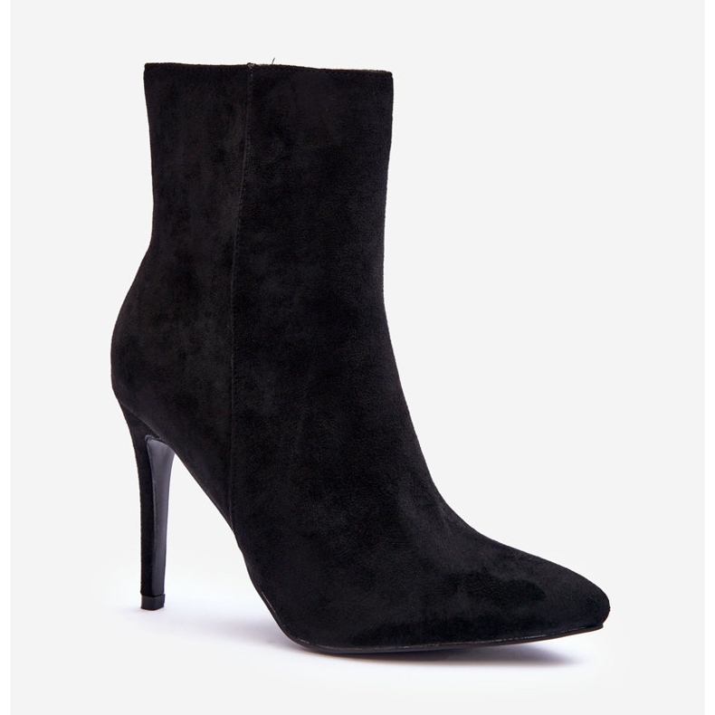 FB2 Botas de salto alto em camurça preta Eberpia preto 1