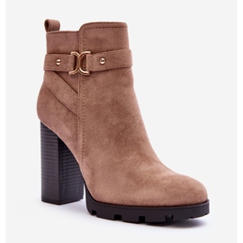 FB2 Liani Botas de camurça de salto alto Bege 1