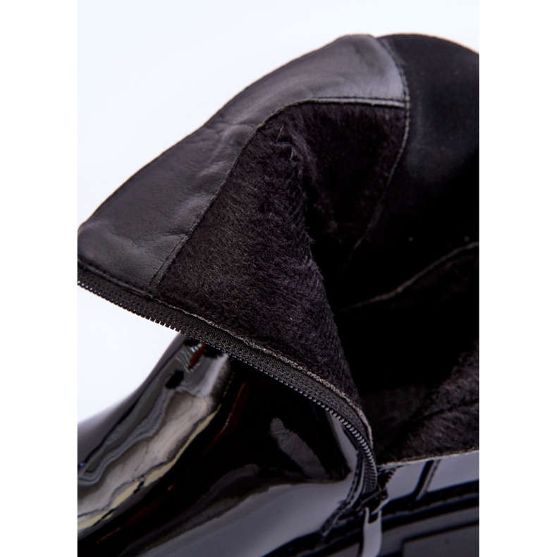 FB2 Botas Jodhpur femininas lacadas pretas Elspetia preto 2