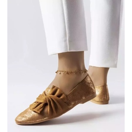 Bailarinas marrom metálico com laço da Dodier dourado 2 Bailarinas marrom metálico com laço da Dodier dourado 2