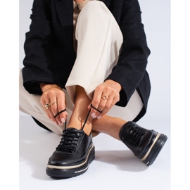 SHELOVET Sapatos femininos Shlovet de couro preto 1