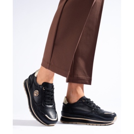 Tênis plataforma de couro preto, Shelovet 2