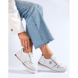 Calçados esportivos femininos de couro branco Shelovet 1