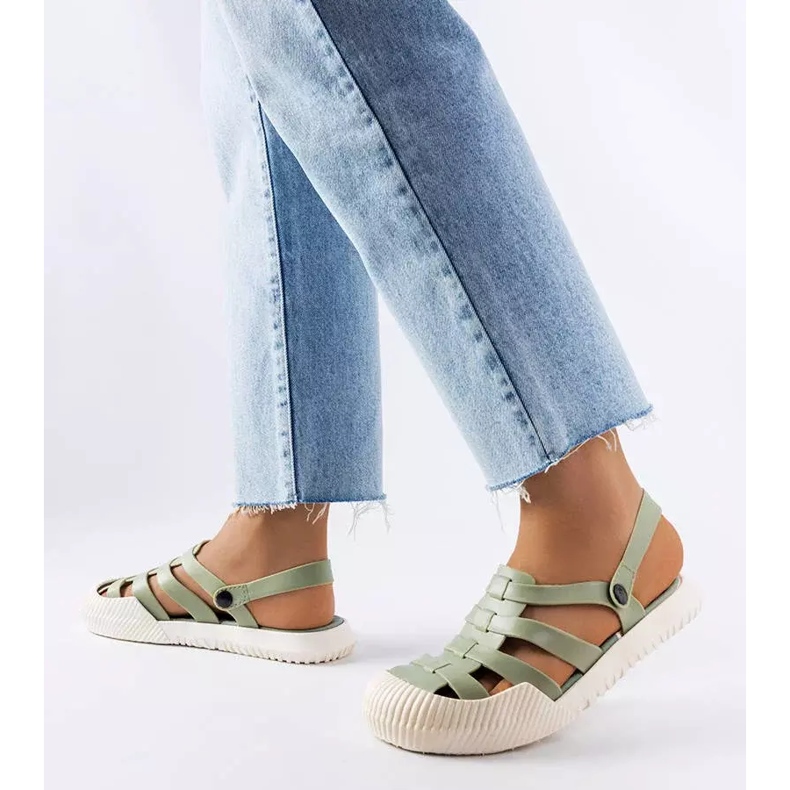 BM Sandálias de borracha verde Canton 1