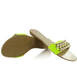 Chinelos com corrente de ouro MB-6272 amarelo-fluo dourado 1