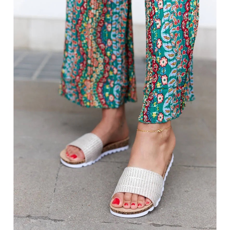 Slides de glitter dourados da Issiglio 1