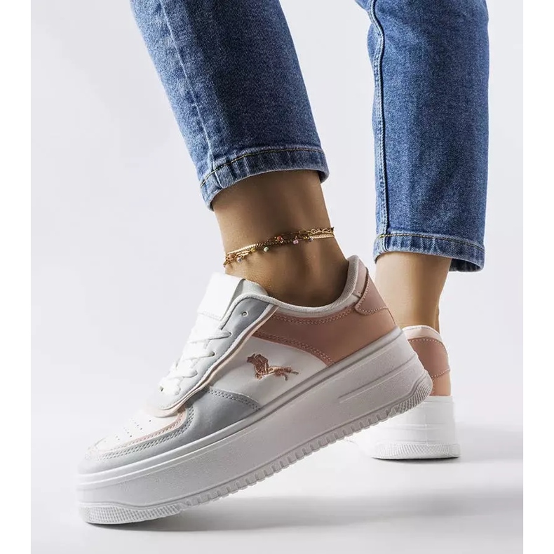 Tênis plataforma rosa e azul, Gidle branco 2