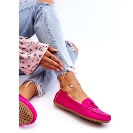 Seastar Mocassins Clássicos de Camurça com Decoração Fúcsia rosa 3