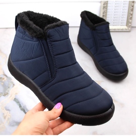 Botas de neve impermeáveis femininas com elásticos azul marinho News 3193 1 Botas de neve impermeáveis femininas com elásticos azul marinho News 3193 1