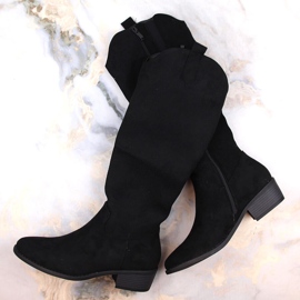 Botas femininas com isolamento de camurça preta Jezzi RMR2353-4 preto 1 Botas femininas com isolamento de camurça preta Jezzi RMR2353-4 preto 1