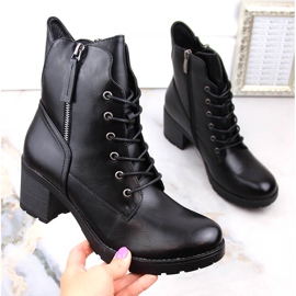 Botas femininas em poste e plataforma pretas Potocki SZ12181 preto 1