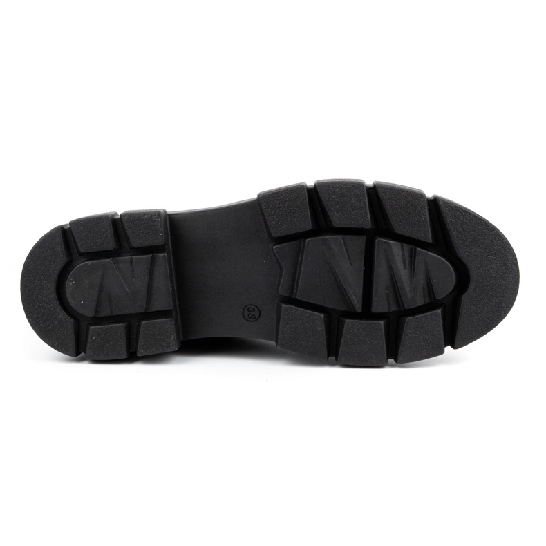 ARS Sapatos femininos de couro com sola grossa e flores 1163 preto 2