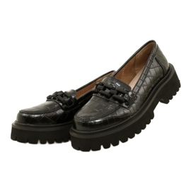 Mocassins de couro com decoração Filippo DP4792/23 BK CR preto 2