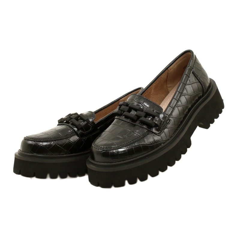 Mocassins de couro com decoração Filippo DP4792/23 BK CR preto 2 Mocassins de couro com decoração Filippo DP4792/23 BK CR preto 2