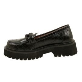 Mocassins de couro com decoração Filippo DP4792/23 BK CR preto 1