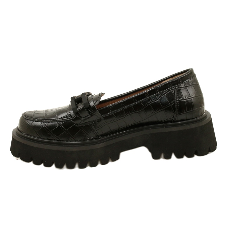 Mocassins de couro com decoração Filippo DP4792/23 BK CR preto 1